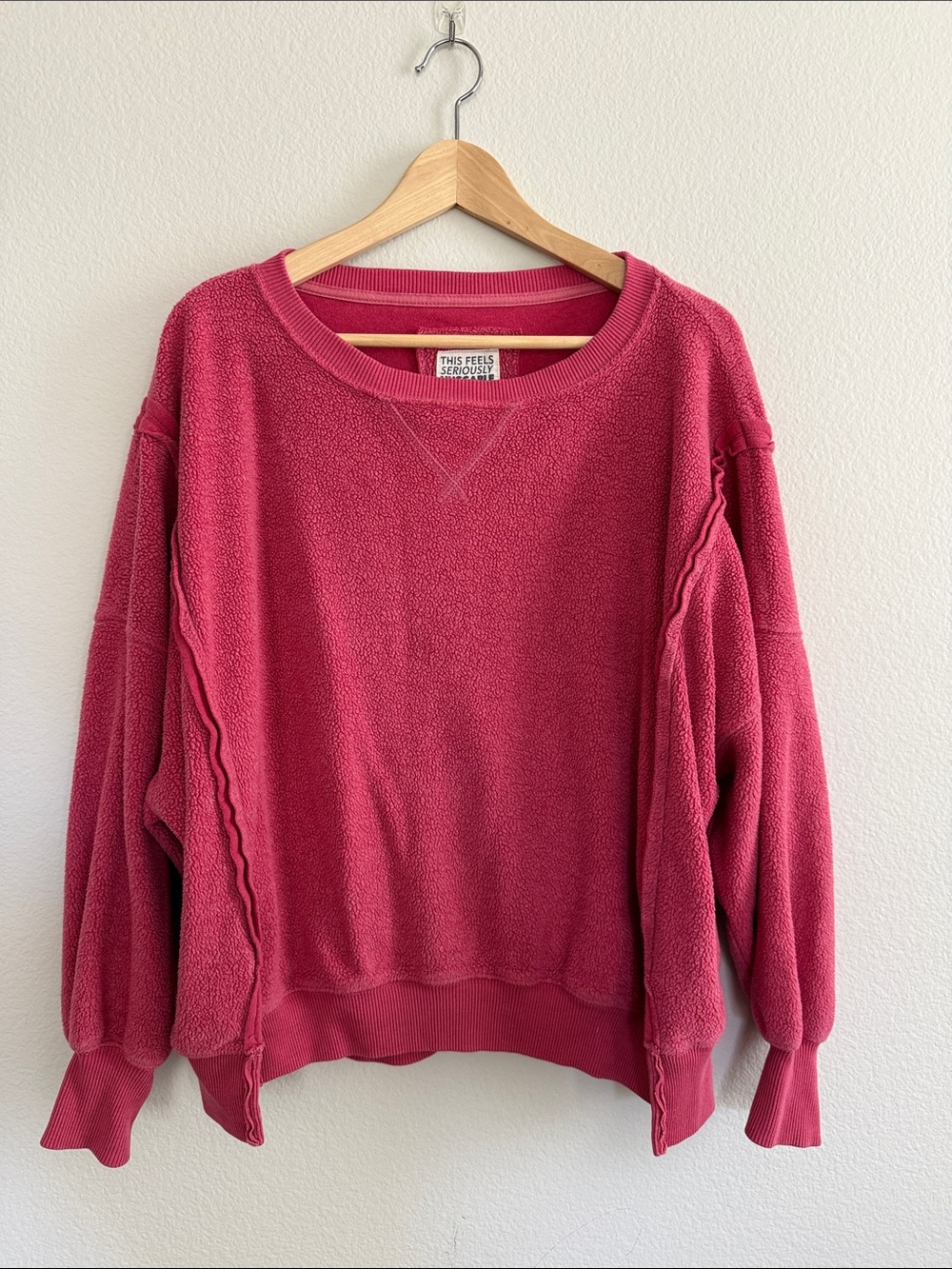 aerie ae oversized big hug reverse fleece sweatshirt
